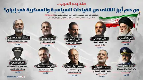 قادة قتلوا في الحرب على إيران