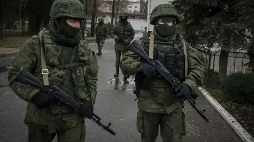 جنود روس في شبه جزية القرم