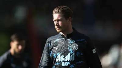 كيفين دي بروين نجم مانشستر سيتي الإنجليزي 