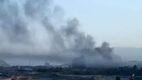 دخان فوق السليمانية بسبب الاشتباكات