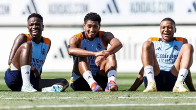 مبابي وبيلينغهام وفينيسيوس في تدريبات ريال مدريد