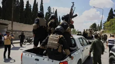 جانب من انتشار قوات الأمن السورية في السويداء