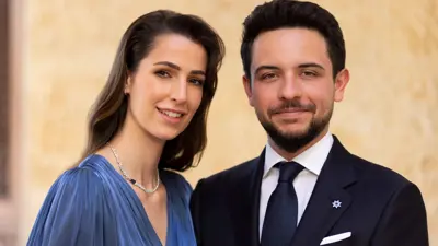 الامير حسين وزوجته الأميرة رجوة