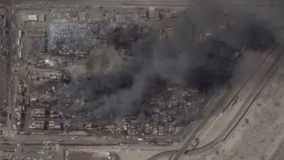 صورة جوية لانفجار الميناء