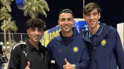 رونالدو مع حيد عبدالكريم وعلي جاسم