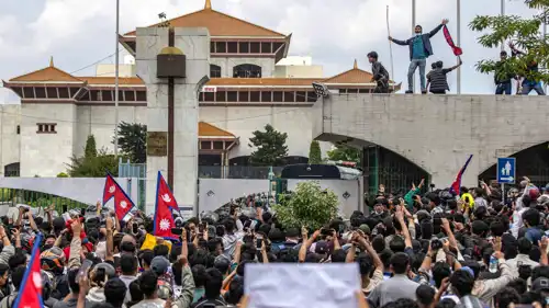 جانب من الاحتجاجات التي شهدتها نيبال 