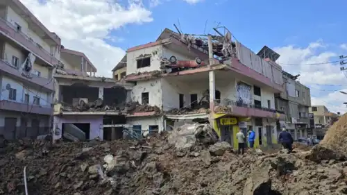 آثار الدمار في بلدة النبي شيت بعد العملية الإسرائيلية