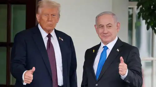 خلال استقبال الرئيس الأمريكي لنتنياهو في البيت الأبيض