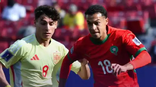 مباراة المغرب وإسبانيا في بطولة العالم للشباب