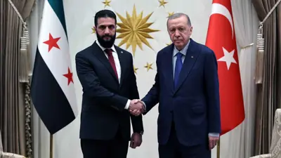 الرئيس التركي رجب طيب أردوغان ونظيره السوري أحمد الشرع