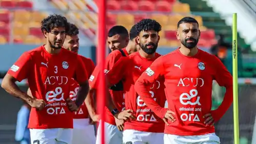 محمد صلاح في تدريبات منتخب مصر