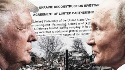 ترامب وبوتين وفي الخلفية صفقة المعادن مع أوكرانيا