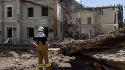 مستشفى الأطفال الذي تعرض لضربة صاروخية في كييف