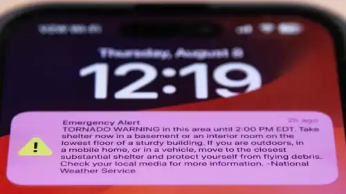 صورة لتحذير على شاشة آبل