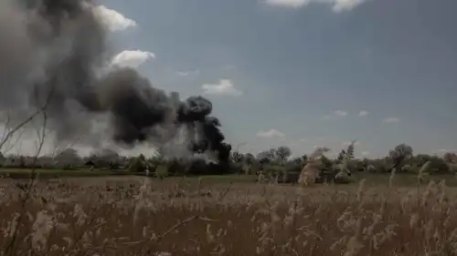 الدخان يتصاعد بعد هجوم بوكروفسك