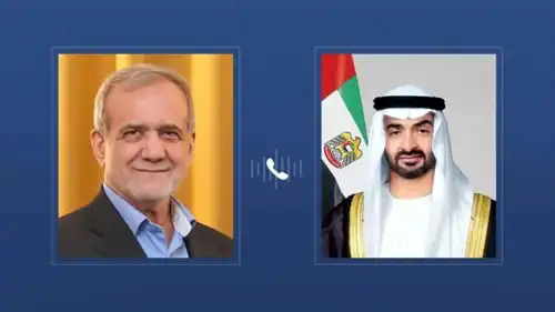 محمد بن زايد والرئيس الإيراني