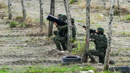 جنود تايوانيون خلال تدريب عسكري