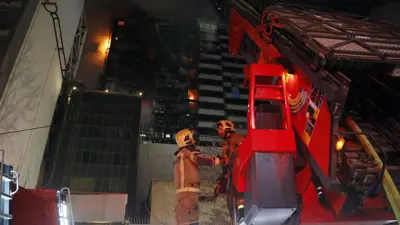 من حريق سابق في طهران