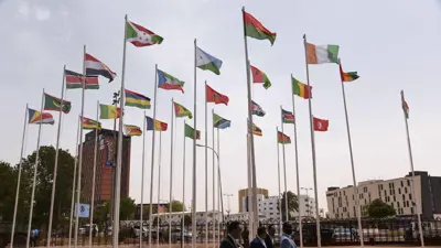 أعلام الدول المشاركة في قمة الاتحاد الإفريقي السابقة