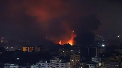 حريق في الضاحية الجنوبية بعد ضربة إسرائيلية