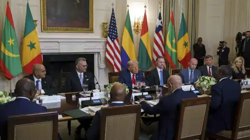 الرئيس الأمريكي دونالد ترامب خلال لقاء قادة أفارقة