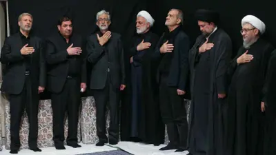 قيادات إيرانية في مجالس العزاء داخل حسينية الخميني