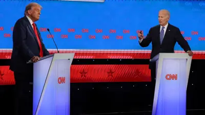 بايدن وترامب خلال المناظرة