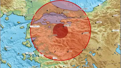 موقع زلزال تركيا
