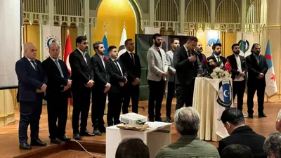 جانب من إعلان بيان اتحاد الجمعيات التركمانية