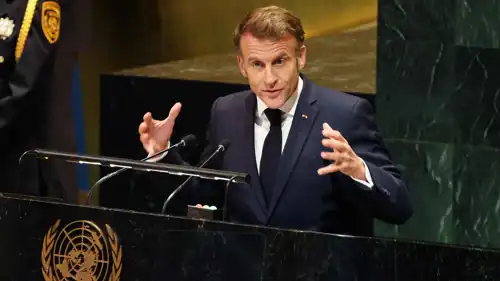 الرئيس الفرنسي  إيمانويل ماكرون في كلمته بالأمم المتحدة