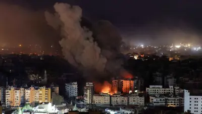 جانب من الغارات على الضاحية الجنوبية لبيروت