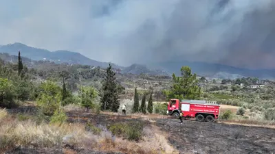 مشهد من آثار الحرائق في الساحل السوري 