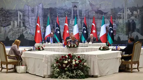 الاجتماع الثلاثي الذي ضم ميلوني وأردوغان والدبيبة