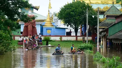 المياه تحاصر السكان في ميانمار