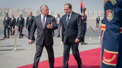 الرئيس المصري وملك الأردن