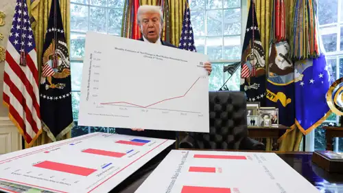 ترامب يستعرض رسوم بيانية للاقتصاد الأمريكي