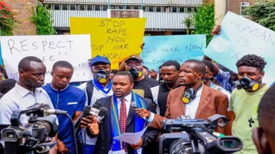 جانب من المظاهرة ضد قوات بورتسودان في نيروبي