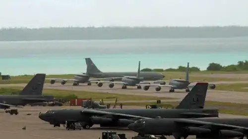 مقاتلات في قاعدة عسكرية في دييغو غارسيا