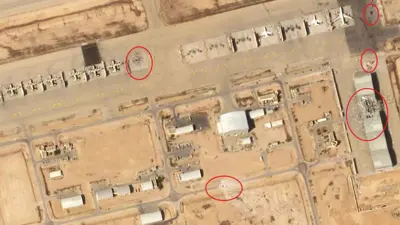 صورة أقمار صناعية لقاعدة نيفاتيم بعد الهجوم الإيراني