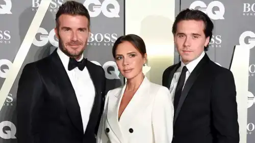 ديفيد وفيكتوريا مع ابنهما بروكلين