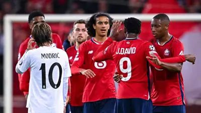 المغربي أيوب بوعدي في مباراة ليل وريال مدريد في دوري أبطال أوروبا