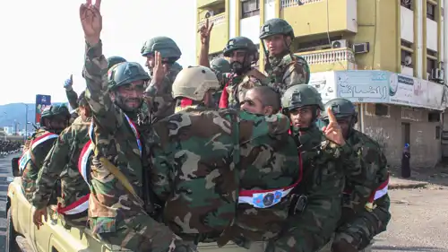 عناصر من القوات الجنوبية اليمنية 