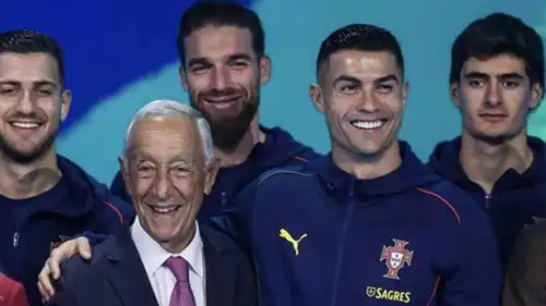 كريستيانو رونالدو مع رئيس البرتغال
