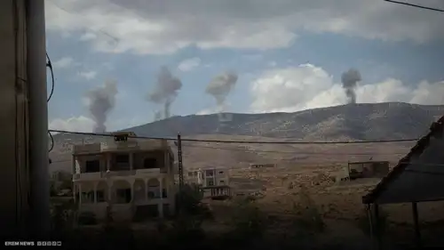 مشهد للغارات الإسرائيلية على البقاع