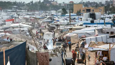 مخيم نازحين في خان يونس بغزة