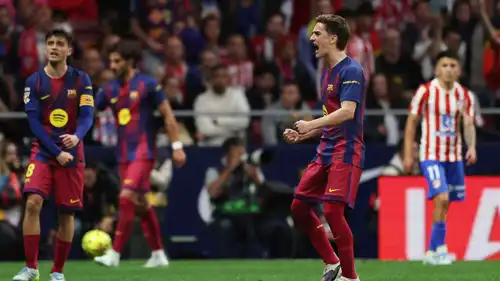 احتفال لاعبي برشلونة