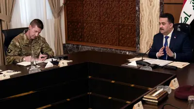 السوداني خلال لقائه قائد قوات التحالف الدولي