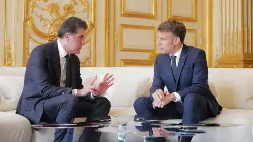 إيمانويل ماكرون ونيجرفان بارزاني