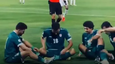 احتفال المنسف في مباراة الأردن والعراق