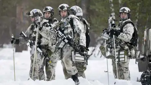 جنود من فنلندا على الحدود مع روسيا.